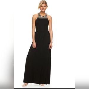 Maxi halter dress with beaded embellishment